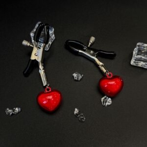 Heart Clamps — Noir Rouge. Body-safe nipple clamps. Surgical-grade stainless steel. Nickel-free.