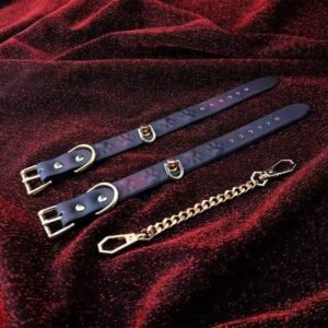 Heat-Reactive Velvet Wrist Cuffs — Noir Rouge. Luxury soft bondage restraints for couples. Velvet cuffs and harnesses. UK.