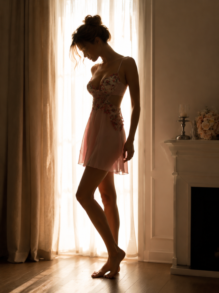 Briar Rose satin slip dress side drape