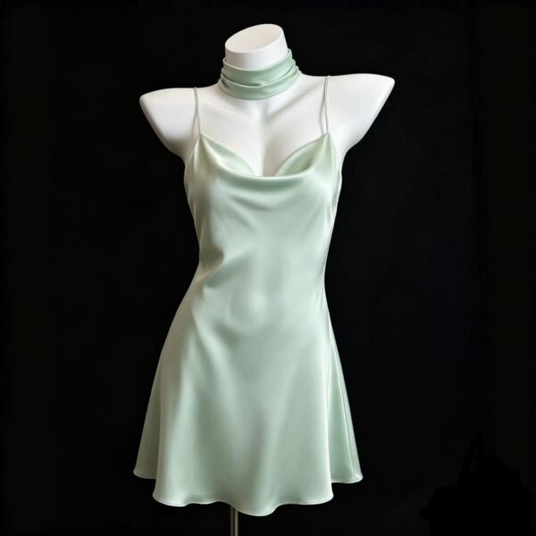 Women's Satin Slip Dress - Dark Romantic Nightwear