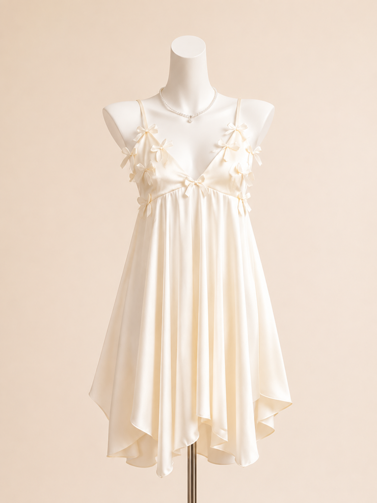 Midnight Butterfly Slip Dress & Shorts Set — Summer Nightwear