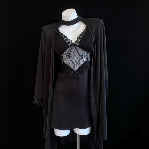 Twilight Secret Satin Slip Dress and Robe Set